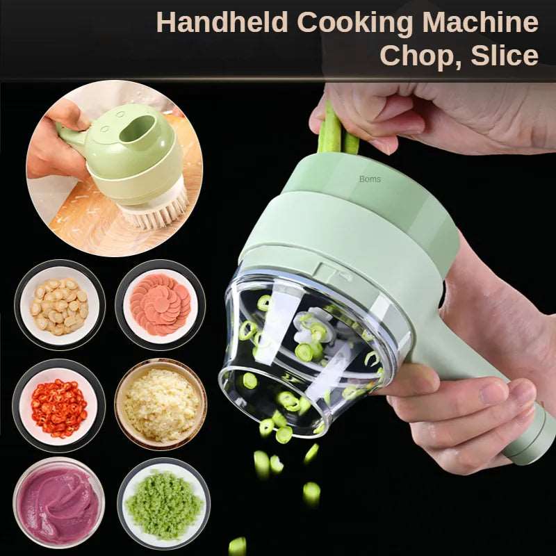 4-in-1 Electric Vegetable Chopping Set - Handheld Wireless Electric Garlic Grinder, Food Chopper, Meat Slicer, and Vegetable Peeling and Chopping Cutte iTrade.si