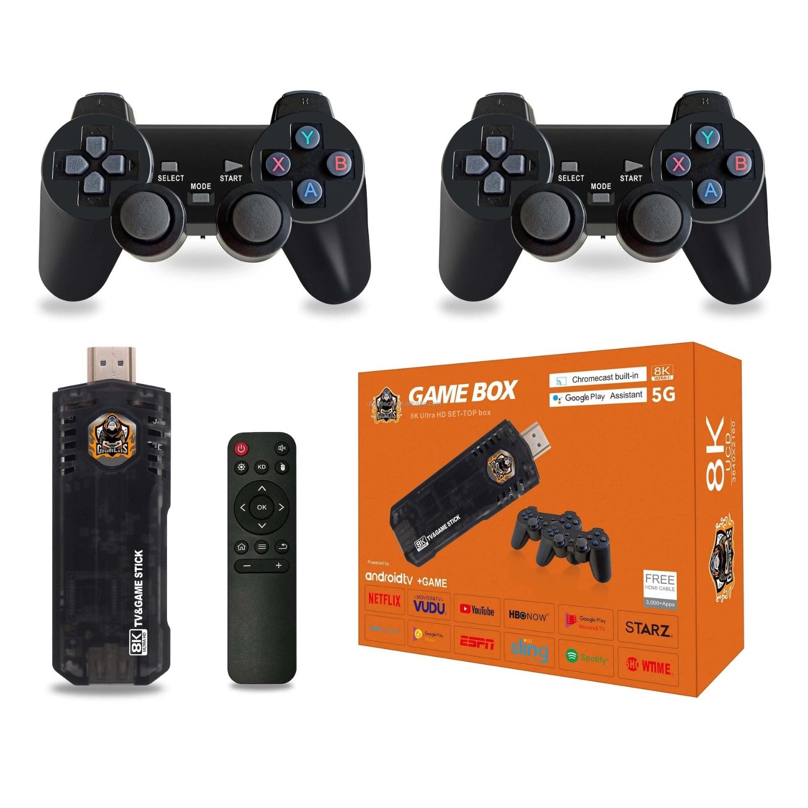 X8 Game TV Stick | 4K HD, Wireless Controller, Dual OS, 64GB, Retro & PS1 Games iTrade.si