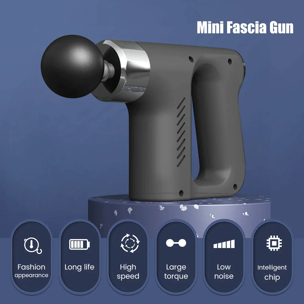 Portable Mini Fascia Massage Gun - Massage from a small massager for muscle stimulation, body relaxation, neck, and back; fitness equipment iTrade.si