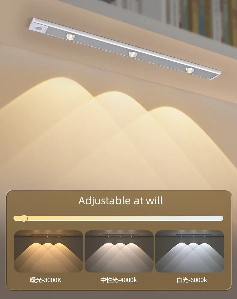 White 80 LED Rechargeable Sensor Light with Ultra-thin Self-adhesive Cabinet Light Emits Ripple Light Kitchen PC USB iTrade.si