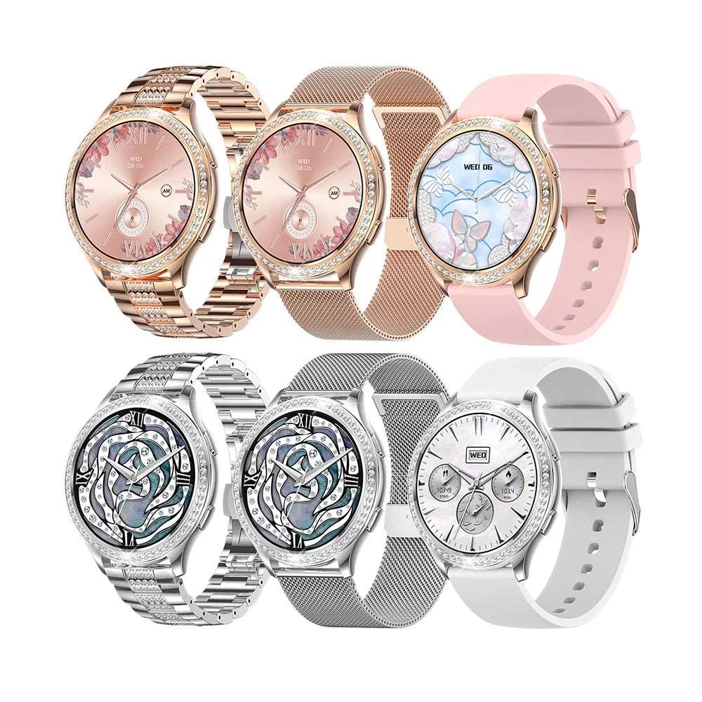 AK53 Luxury Women's Smartwatch | Diamond Bezel, Fitness Tracker, Bluetooth Call iTrade.si