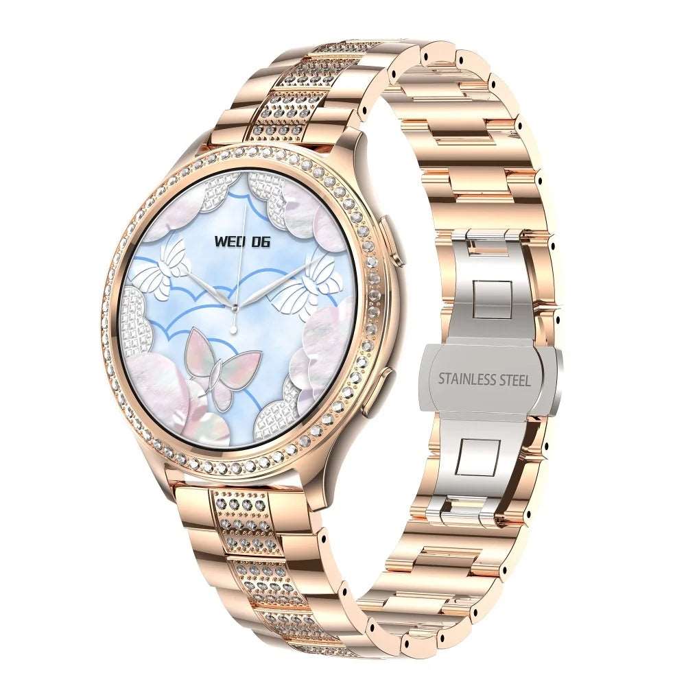 AK53 Luxury Women's Smartwatch | Diamond Bezel, Fitness Tracker, Bluetooth Call iTrade.si