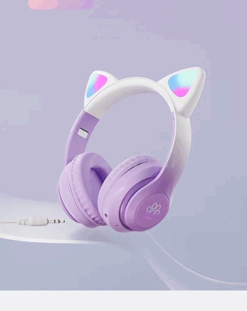 Bluetooth Headphones STN-28 with Cat Ears and LED Lights iTrade.si