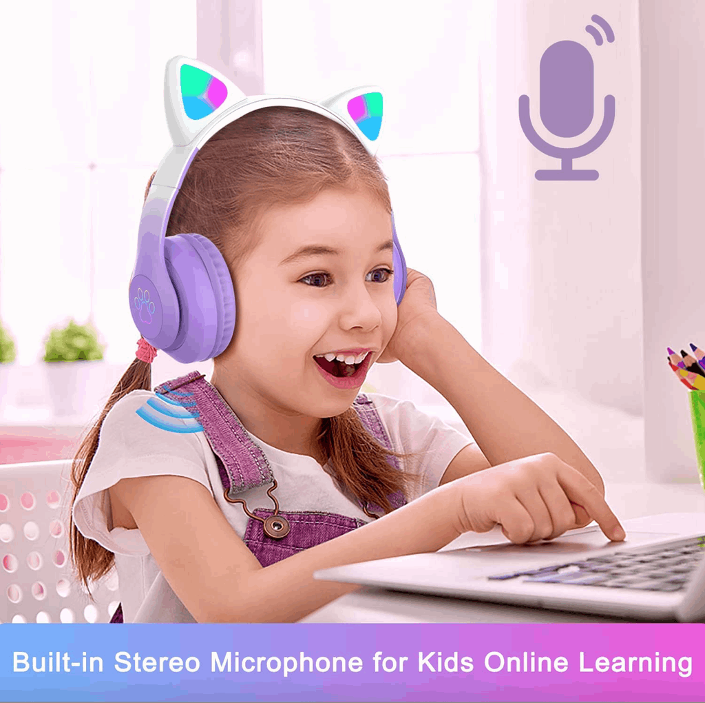 Bluetooth Headphones STN-28 with Cat Ears and LED Lights iTrade.si