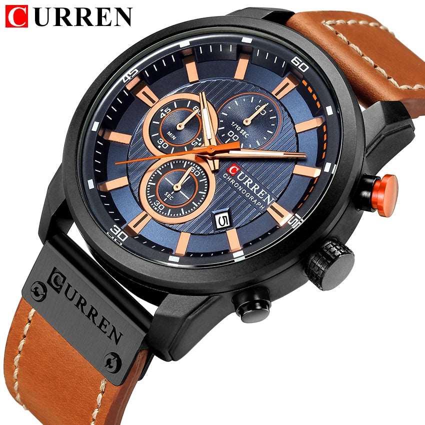 CURREN 8291 Men's Watches Quartz Movement Fashion&Casual Auto Date Leather Band Watches iTrade.si