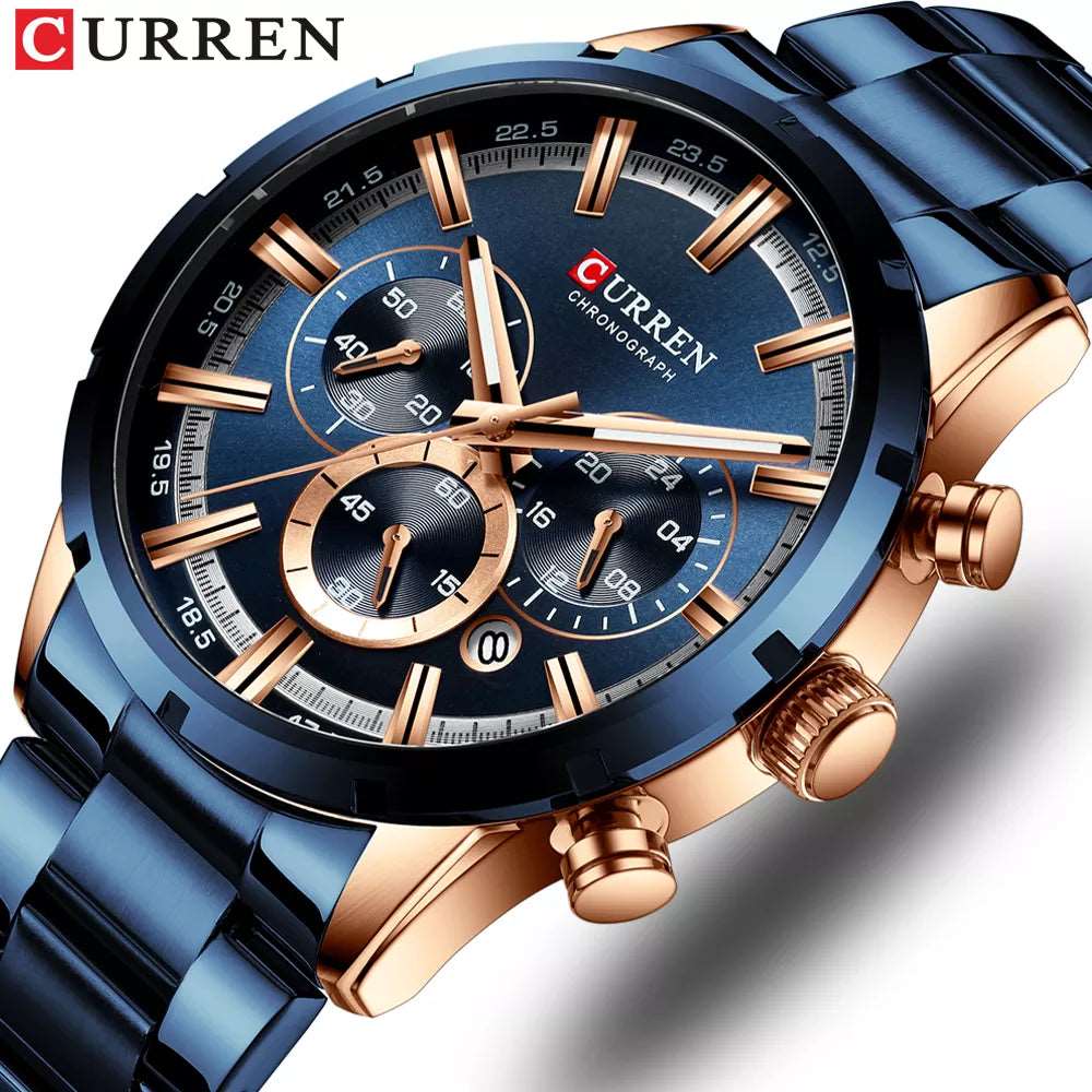 CURREN 8355 New Fashion Chronograph Quartz Watch for Men - Stainless Steel Luxury Sports Timepiece, Top Brand Elegance, and Relogio Masculino iTrade.si