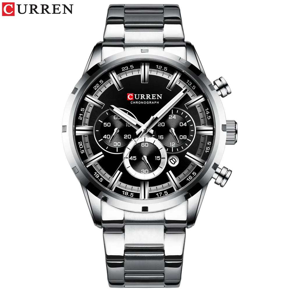 CURREN 8355 New Fashion Chronograph Quartz Watch for Men - Stainless Steel Luxury Sports Timepiece, Top Brand Elegance, and Relogio Masculino iTrade.si