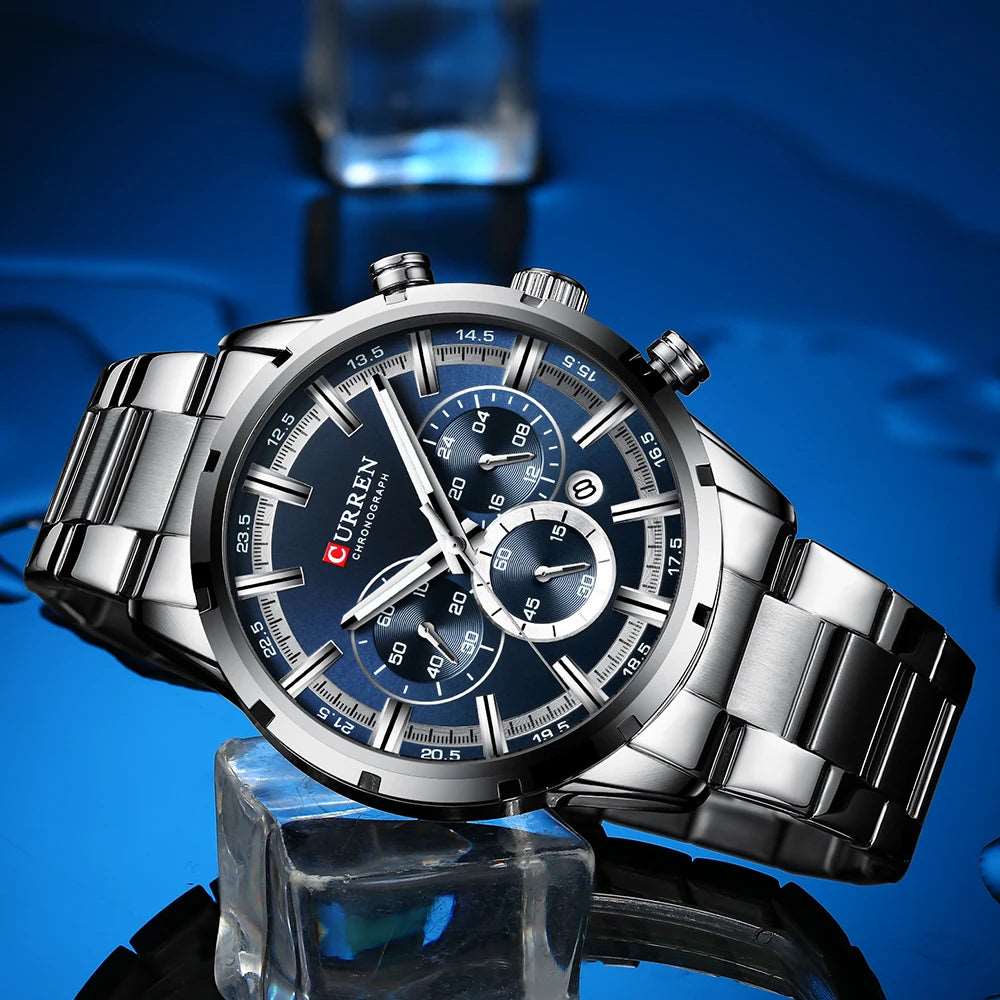 CURREN 8355 New Fashion Chronograph Quartz Watch for Men - Stainless Steel Luxury Sports Timepiece, Top Brand Elegance, and Relogio Masculino iTrade.si