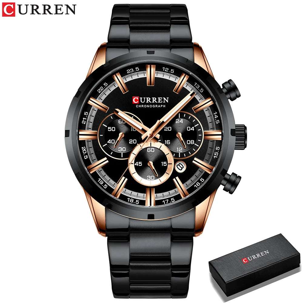 CURREN 8355 New Fashion Chronograph Quartz Watch for Men - Stainless Steel Luxury Sports Timepiece, Top Brand Elegance, and Relogio Masculino iTrade.si