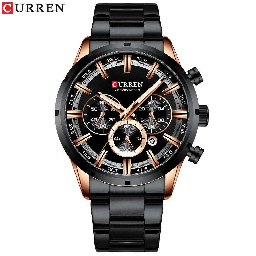 CURREN 8355 New Fashion Chronograph Quartz Watch for Men - Stainless Steel Luxury Sports Timepiece, Top Brand Elegance, and Relogio Masculino iTrade.si