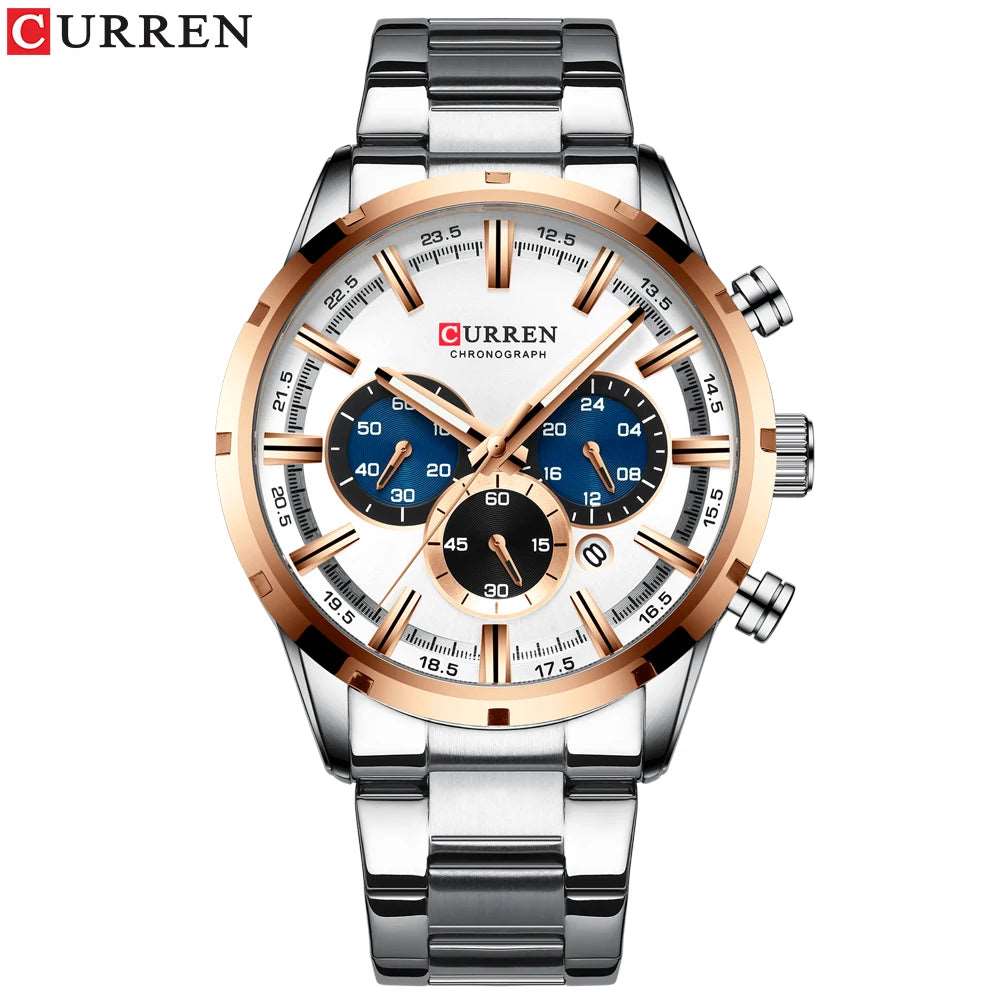 CURREN 8355 New Fashion Chronograph Quartz Watch for Men - Stainless Steel Luxury Sports Timepiece, Top Brand Elegance, and Relogio Masculino iTrade.si