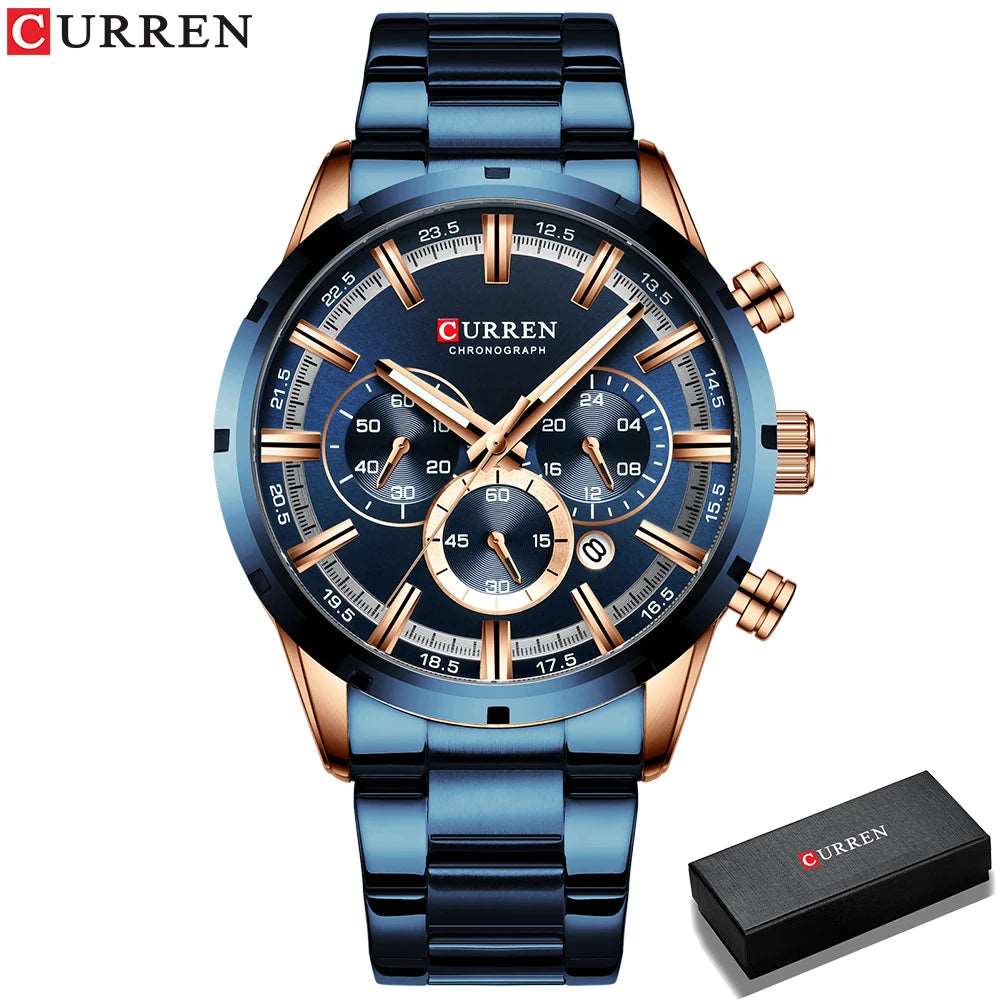 CURREN 8355 New Fashion Chronograph Quartz Watch for Men - Stainless Steel Luxury Sports Timepiece, Top Brand Elegance, and Relogio Masculino iTrade.si