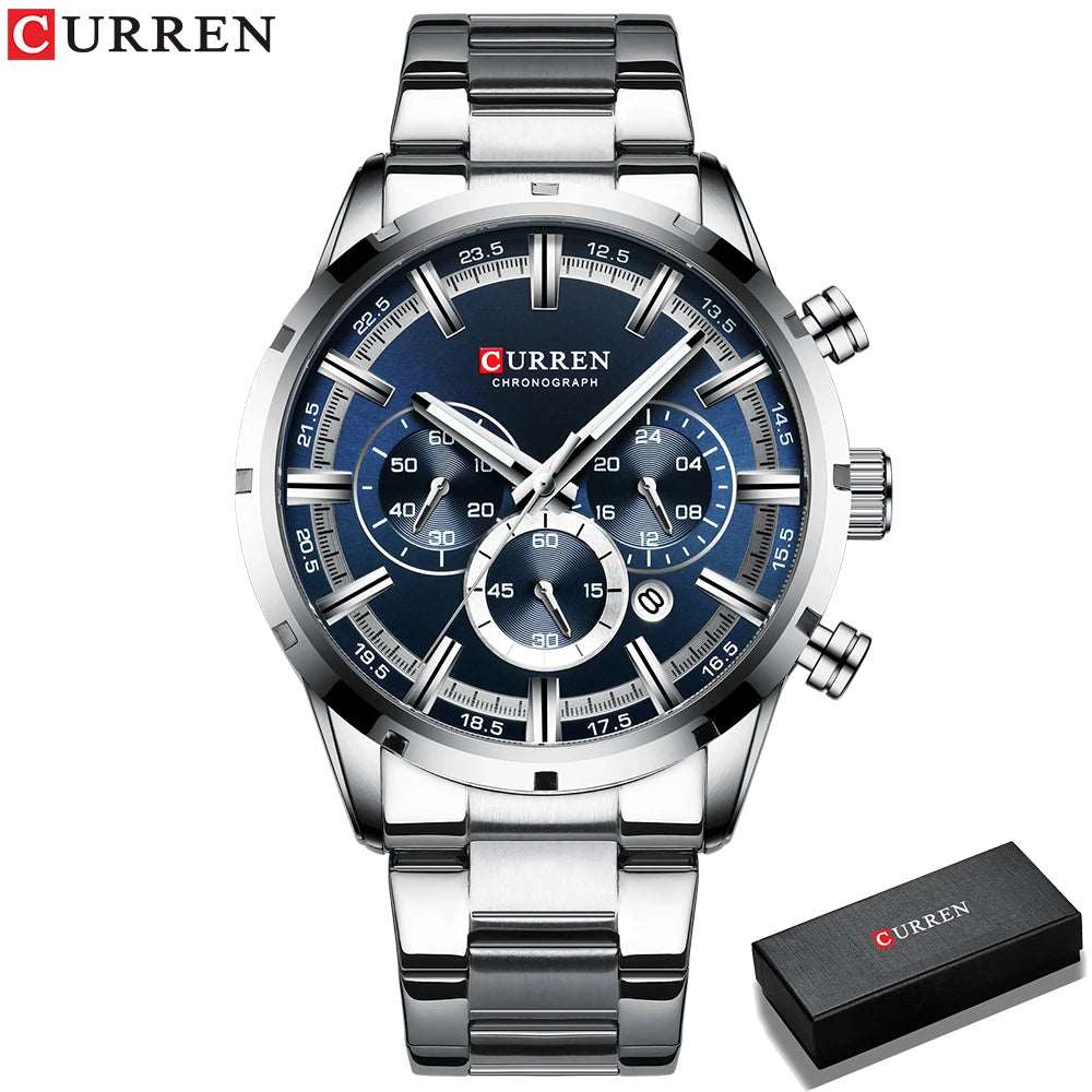 CURREN 8355 New Fashion Chronograph Quartz Watch for Men - Stainless Steel Luxury Sports Timepiece, Top Brand Elegance, and Relogio Masculino iTrade.si
