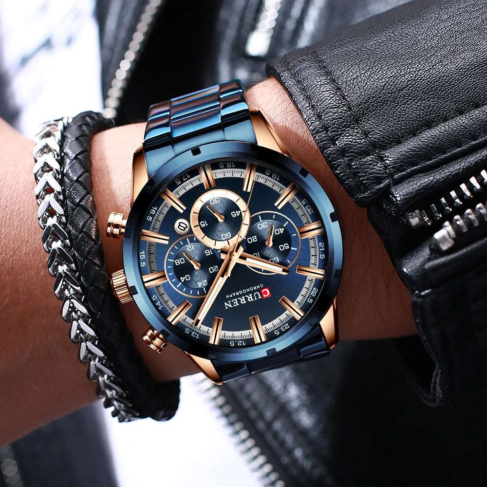 CURREN 8355 New Fashion Chronograph Quartz Watch for Men - Stainless Steel Luxury Sports Timepiece, Top Brand Elegance, and Relogio Masculino iTrade.si