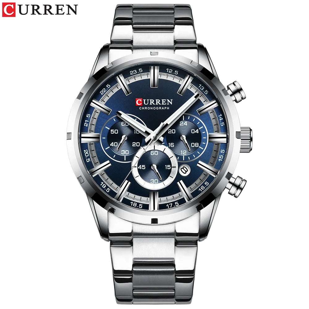 CURREN 8355 New Fashion Chronograph Quartz Watch for Men - Stainless Steel Luxury Sports Timepiece, Top Brand Elegance, and Relogio Masculino iTrade.si