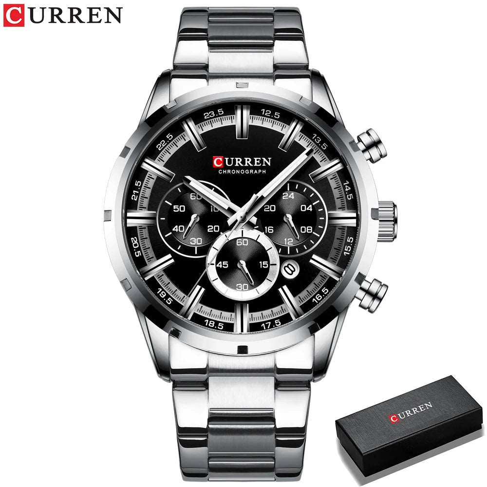 CURREN 8355 New Fashion Chronograph Quartz Watch for Men - Stainless Steel Luxury Sports Timepiece, Top Brand Elegance, and Relogio Masculino iTrade.si