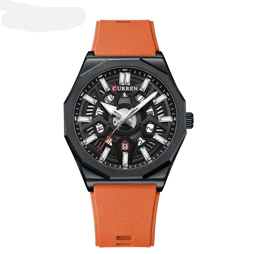 CURREN 8437 Men's Fashion Watch with Casual Silicone Straps, Quartz Movement, Auto Date, and Luminous Hands (Model 8437)" iTrade.si