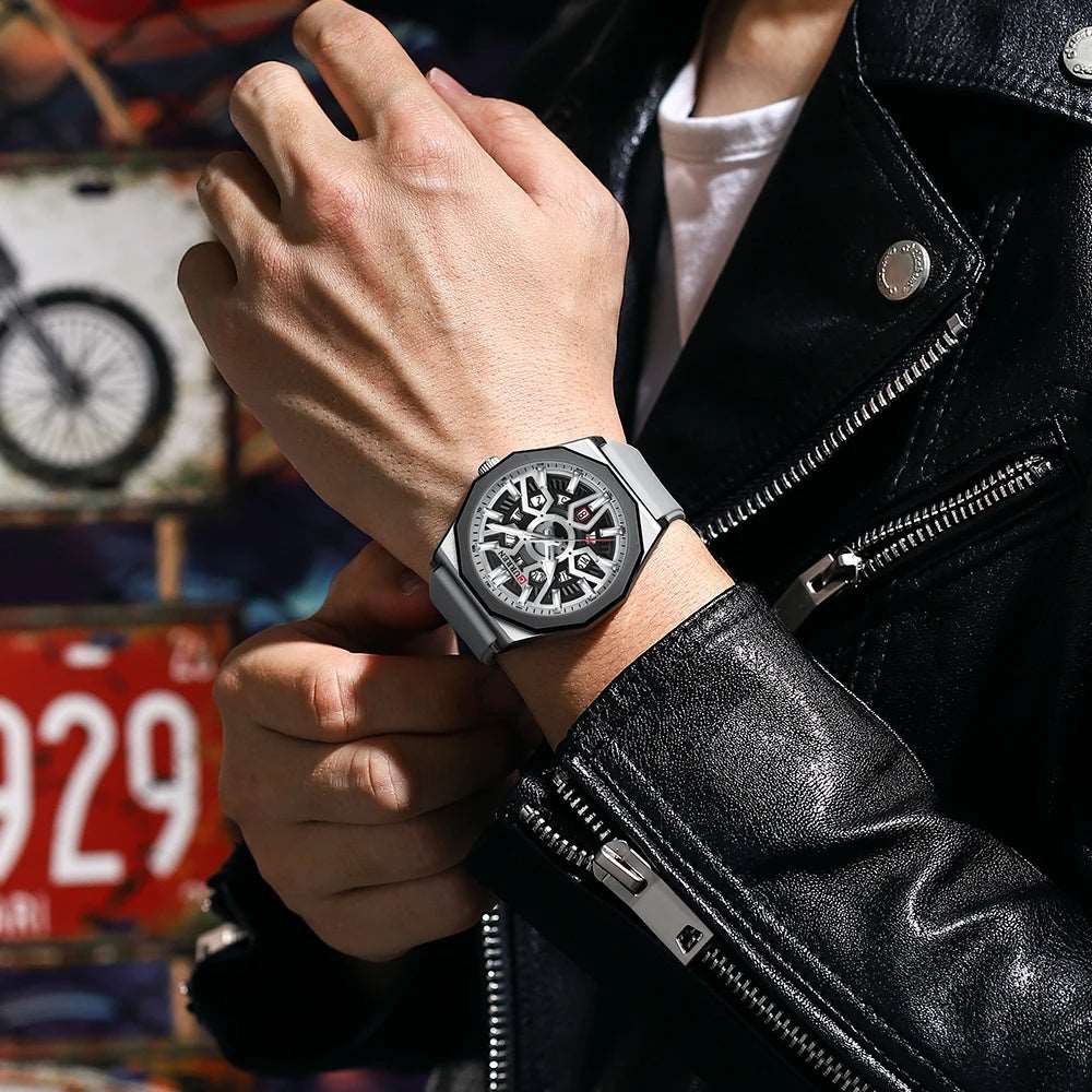 CURREN 8437 Men's Fashion Watch with Casual Silicone Straps, Quartz Movement, Auto Date, and Luminous Hands (Model 8437)" iTrade.si