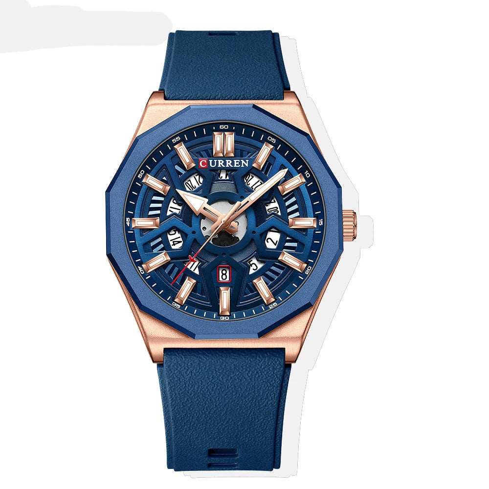 CURREN 8437 Men's Fashion Watch with Casual Silicone Straps, Quartz Movement, Auto Date, and Luminous Hands (Model 8437)" iTrade.si
