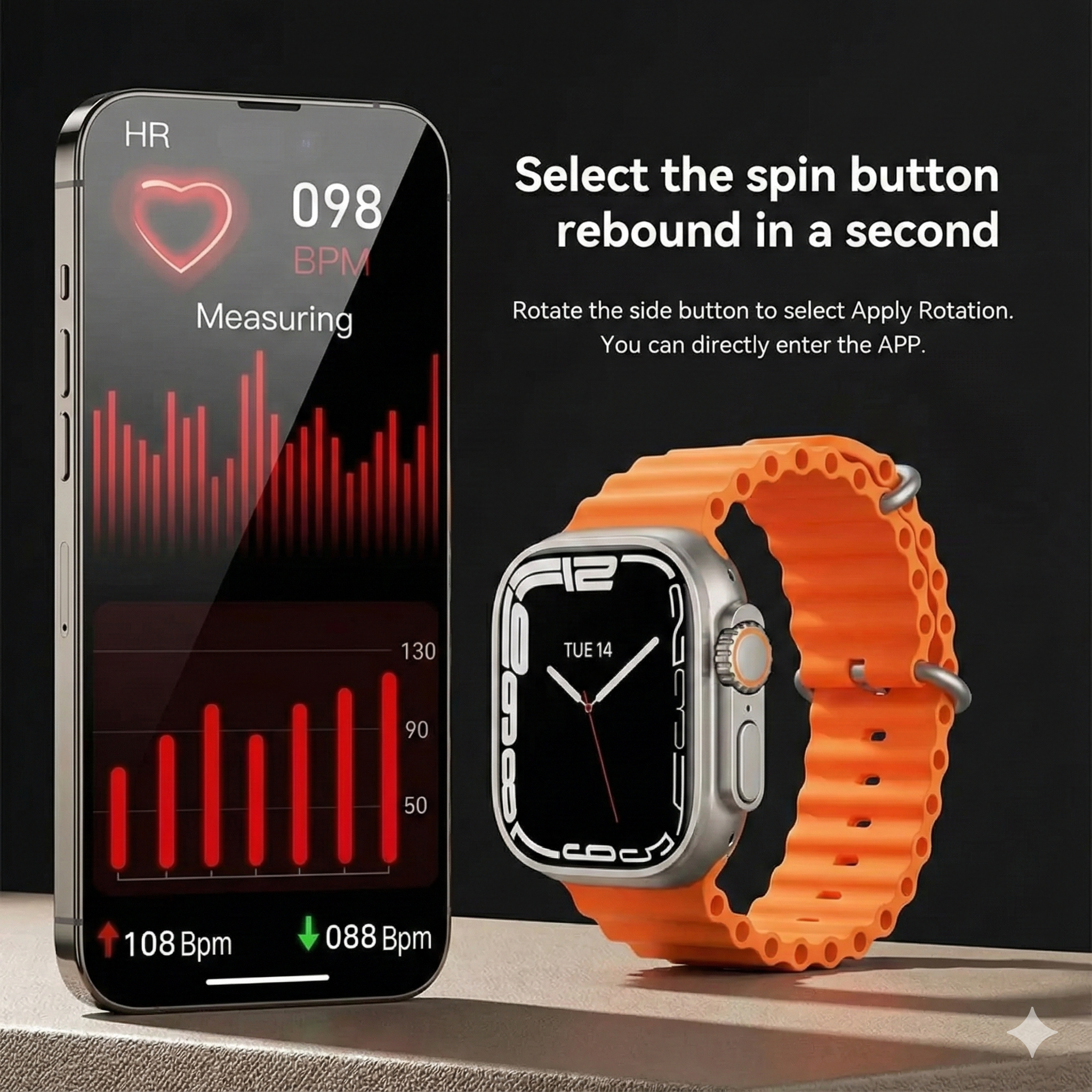 Pametna ura S100 Ultra | 2,2'' HD AMOLED zaslon, spremljanje EKG, zaščitna torbica