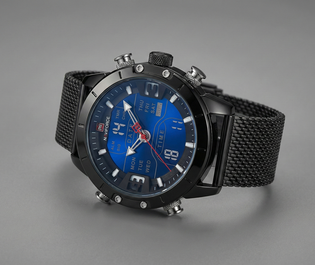 NAVIFORCE 9153 High-Quality Men's Quartz Hand Watch: Premium Stainless Steel Strap, Exquisite Craftsmanship