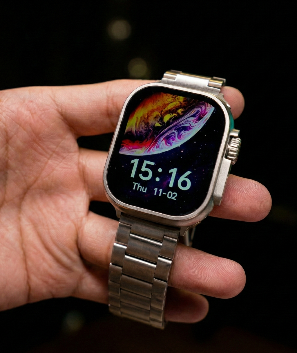 Pametna ura S100 Ultra | 2,2'' HD AMOLED zaslon, spremljanje EKG, zaščitna torbica