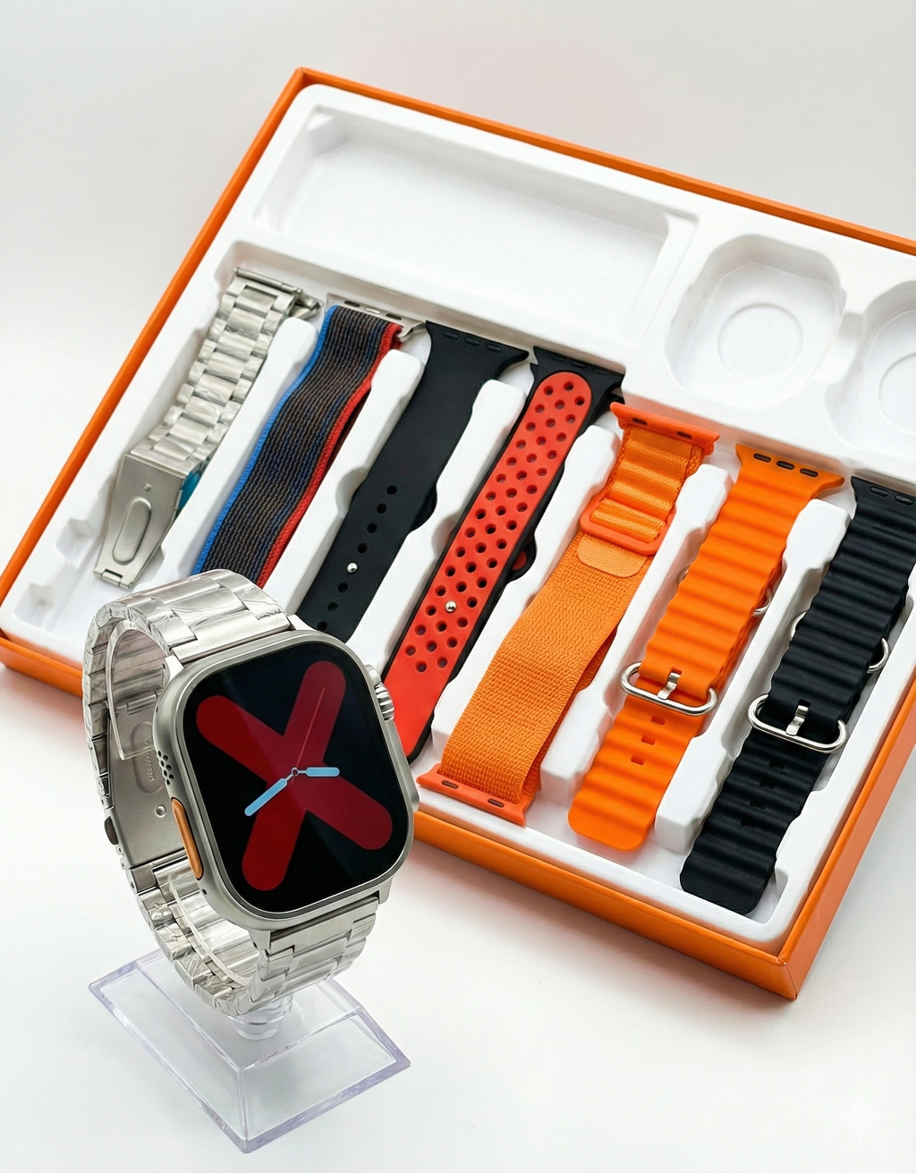 Pametna ura S100 Ultra | 2,2'' HD AMOLED zaslon, spremljanje EKG, zaščitna torbica