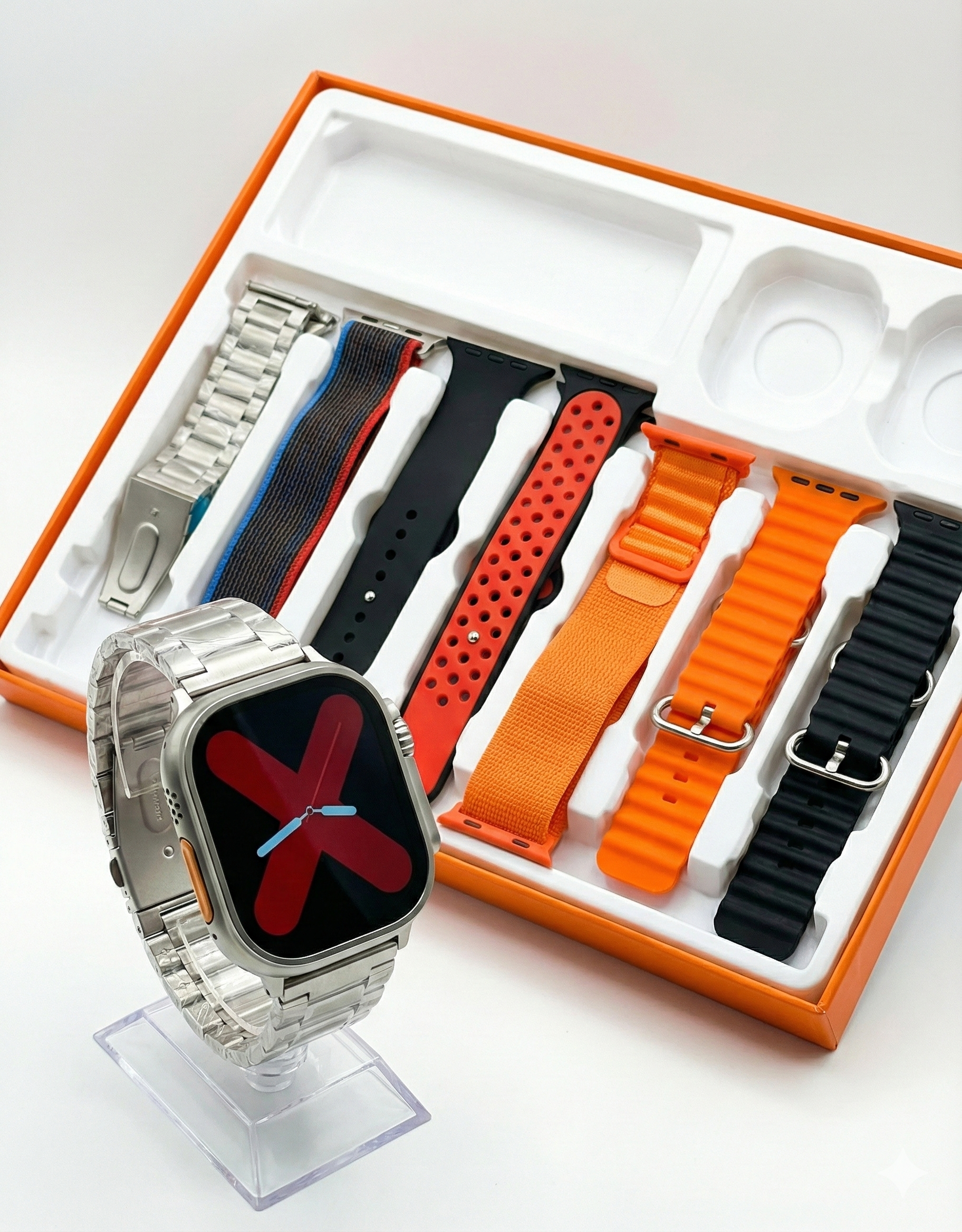 Pametna ura S100 Ultra | 2,2'' HD AMOLED zaslon, spremljanje EKG, zaščitna torbica