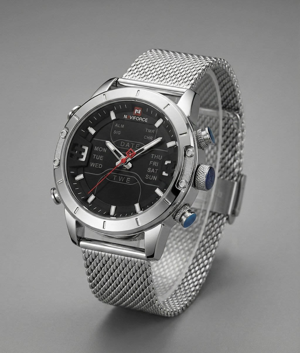 NAVIFORCE 9153 High-Quality Men's Quartz Hand Watch: Premium Stainless Steel Strap, Exquisite Craftsmanship