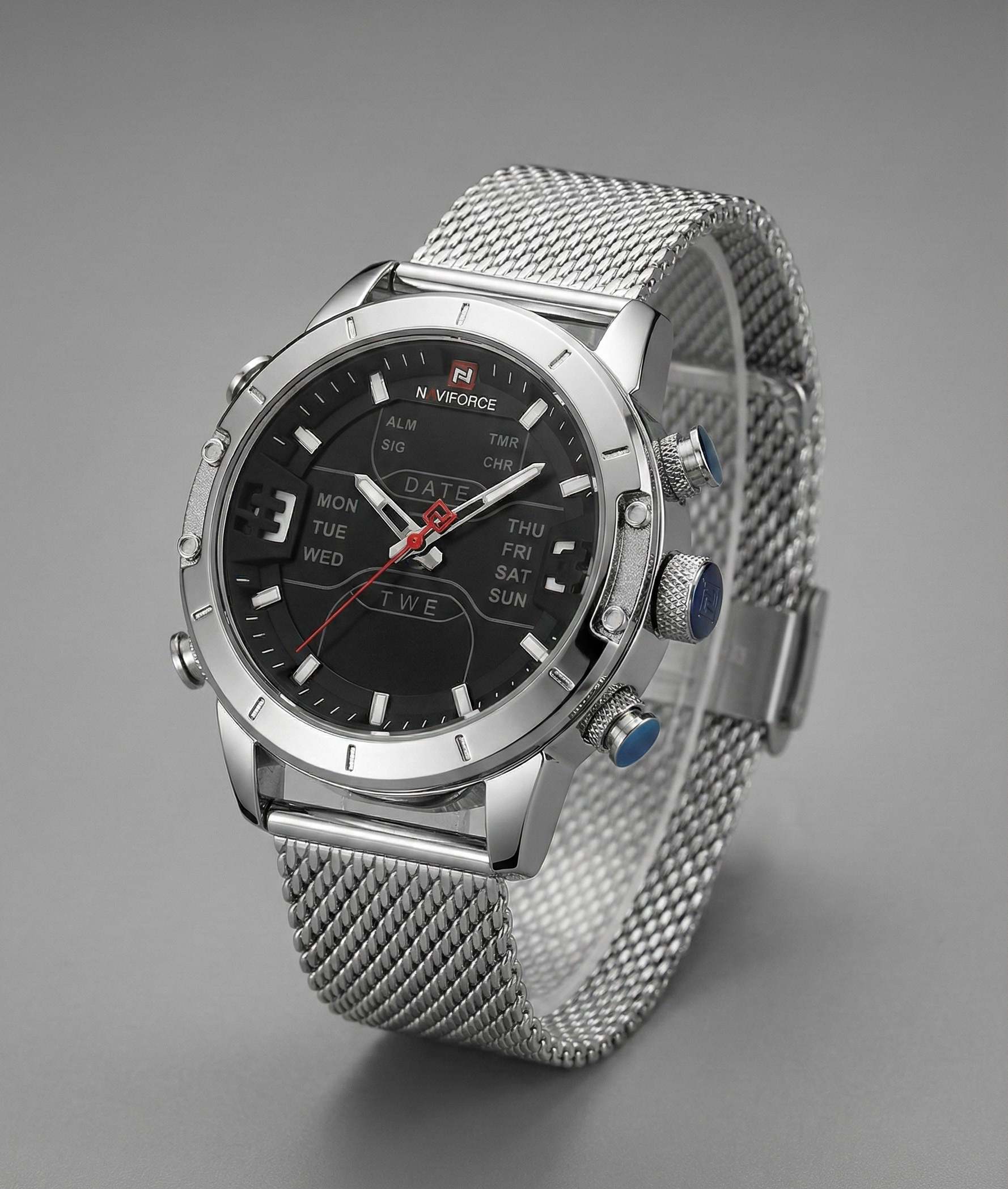 Visokokakovostna moška kvarčna ročna ura NAVIFORCE 9153: vrhunski pašček iz nerjavečega jekla, vrhunska izdelava