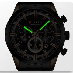 CURREN 8355 New Fashion Chronograph Quartz Watch for Men - Stainless Steel Luxury Sports Timepiece, Top Brand Elegance, and Relogio Masculino