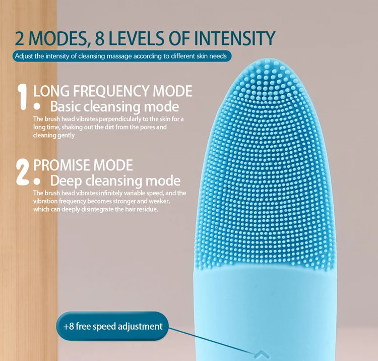 Electric silicone facial cleansing brush cleanser silicone deep pore face washing brush