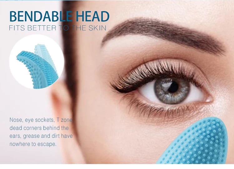 Electric silicone facial cleansing brush cleanser silicone deep pore face washing brush