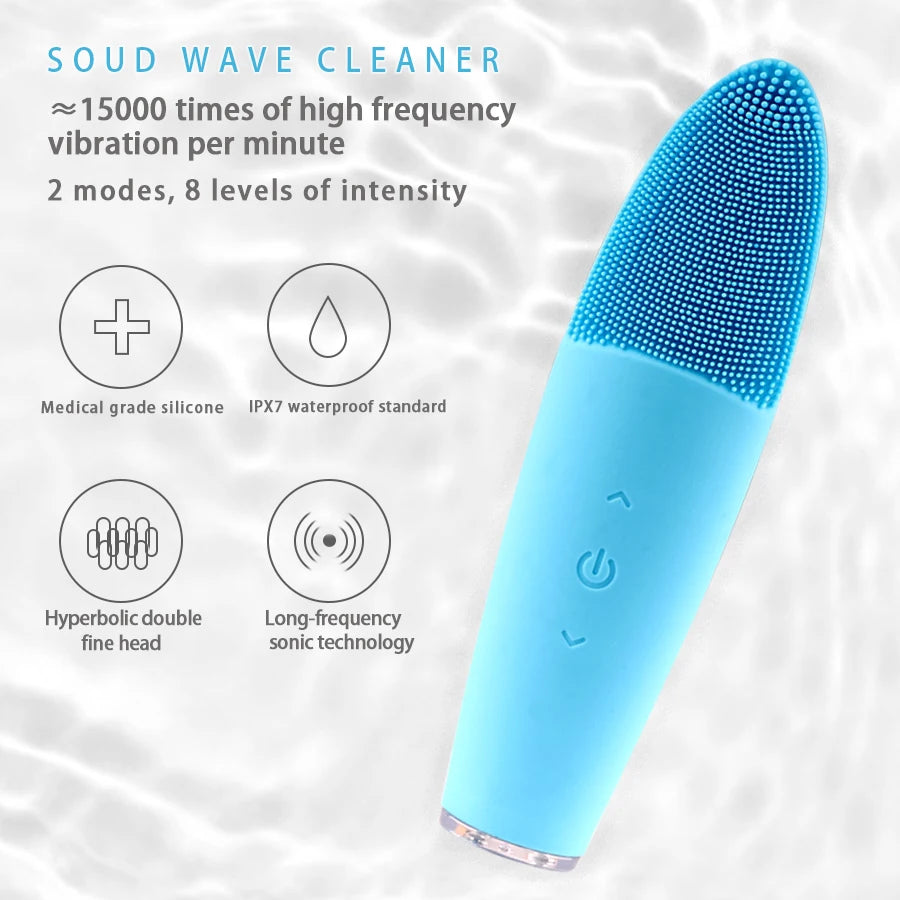 Electric silicone facial cleansing brush cleanser silicone deep pore face washing brush