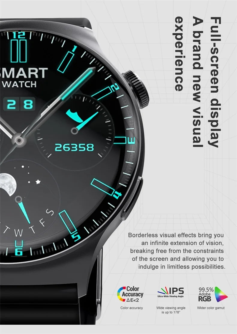 DT4 Mate Smartwatch | 1.5'' HD Touch Screen, NFC, Compass, Bluetooth Call