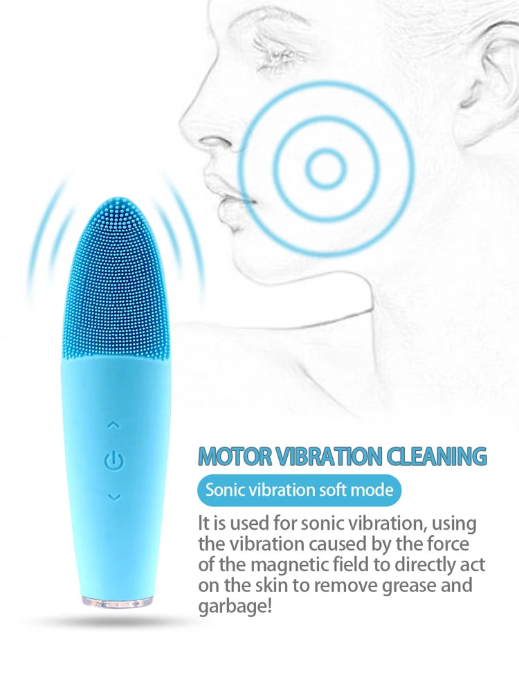 Electric silicone facial cleansing brush cleanser silicone deep pore face washing brush
