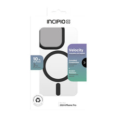 Incipio Velocity MagSafe - ovitek za iPhone 16 Pro (prozoren / črn)