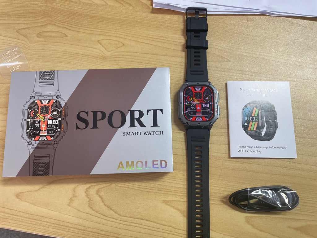 K61 Pro Smartwatch | 1.96'' AMOLED Screen, Bluetooth Music, Compass, 380mAh Battery iTrade.si