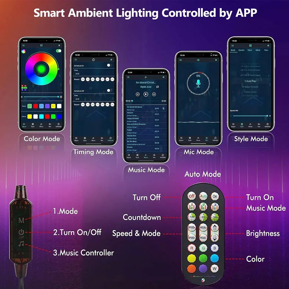LED Corner Floor Lamp RGB Dream Color Changing Mood Night Lighting Bluetooth APP and Remote Control Music Sync Theater Lighting iTrade.si