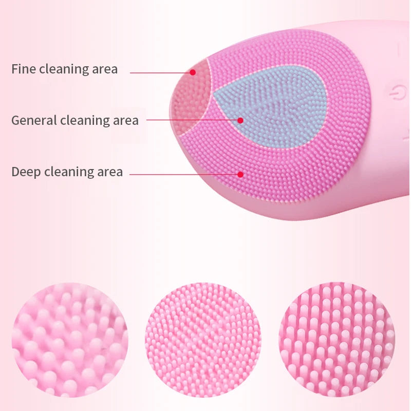 Mini Electric Facial Cleansing Brush Silicone Sonic Face Cleaner Deep Pore Cleaning Skin Massager Face Cleansing Brush Device iTrade.si