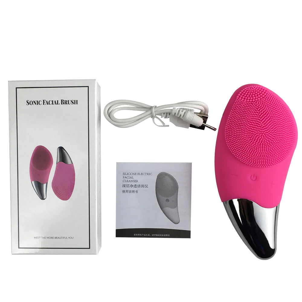 Mini Electric Facial Cleansing Brush Silicone Sonic Face Cleaner Deep Pore Cleaning Skin Massager Face Cleansing Brush Device iTrade.si