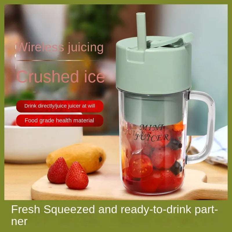 Portable Electric Juicer Multifunctional Blender with 10 Blades, Ice Crusher, and Smoothie Cup iTrade.si