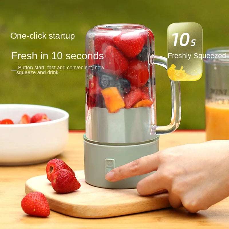 Portable Electric Juicer Multifunctional Blender with 10 Blades, Ice Crusher, and Smoothie Cup iTrade.si