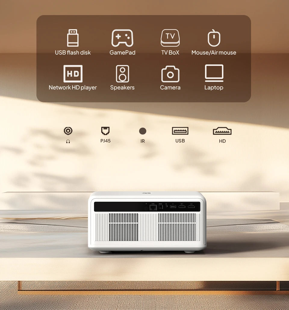 Pametni projektor BYINTEK LOVE U14 4K - 1250 ANSI lumnov, Full HD 1080P, WiFi 6, Bluetooth, samodejno ostrenje, pripravljen za domači kino 