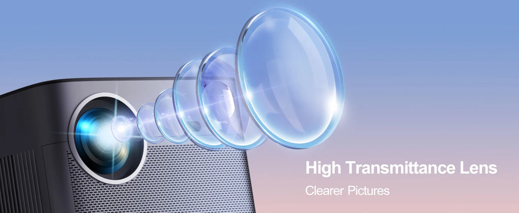 Projektor Wimius P64 Native 1080P Full HD - podpora za 4K, 500 ANSI, 25.000L, WiFi 6, Bluetooth, samodejno ostrenje in trapezni prikaz za zunanji in domači kino