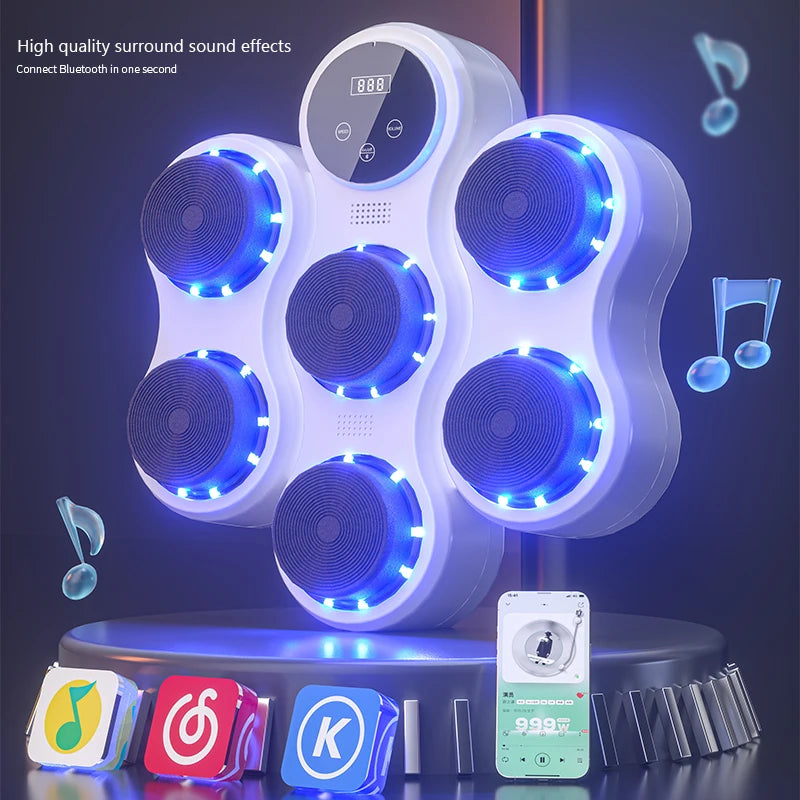 Bluetooth Music Boxing Machine | LED Wall Target, Smart Muay Thai Trainer, Fitness & Reaction Speed