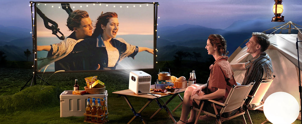 Projektor Wanbo Mozart 1 Full HD 1080P - 900 ANSI lumnov, WiFi 6, samodejno ostrenje in Keystone, pametni Android (2GB+32GB), TV za domači kino 