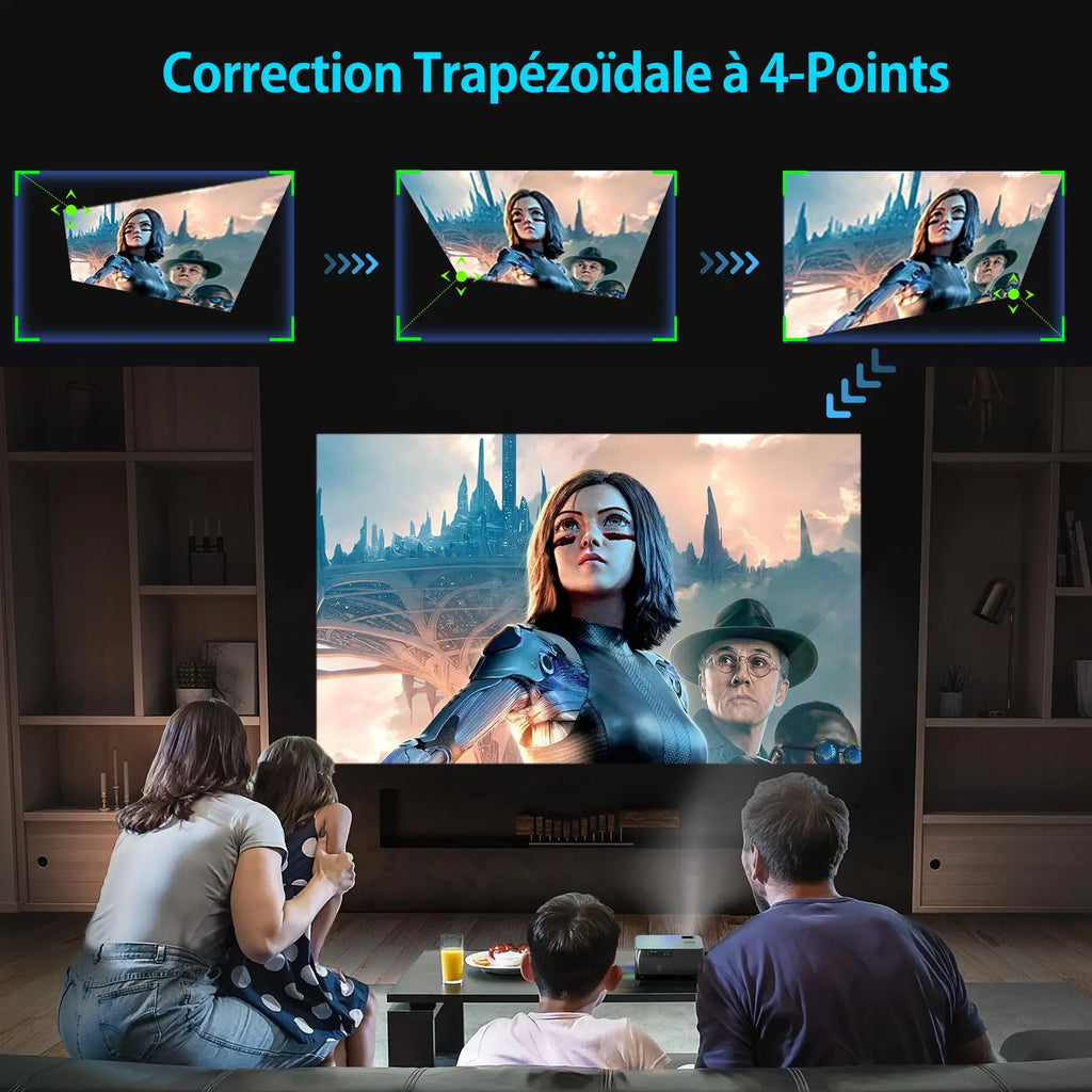 WIMIUS K8 5G WiFi Bluetooth projektor - 9500 lumnov Full HD 1080P, podpora za 4K, 4P/4D Keystone in povečava