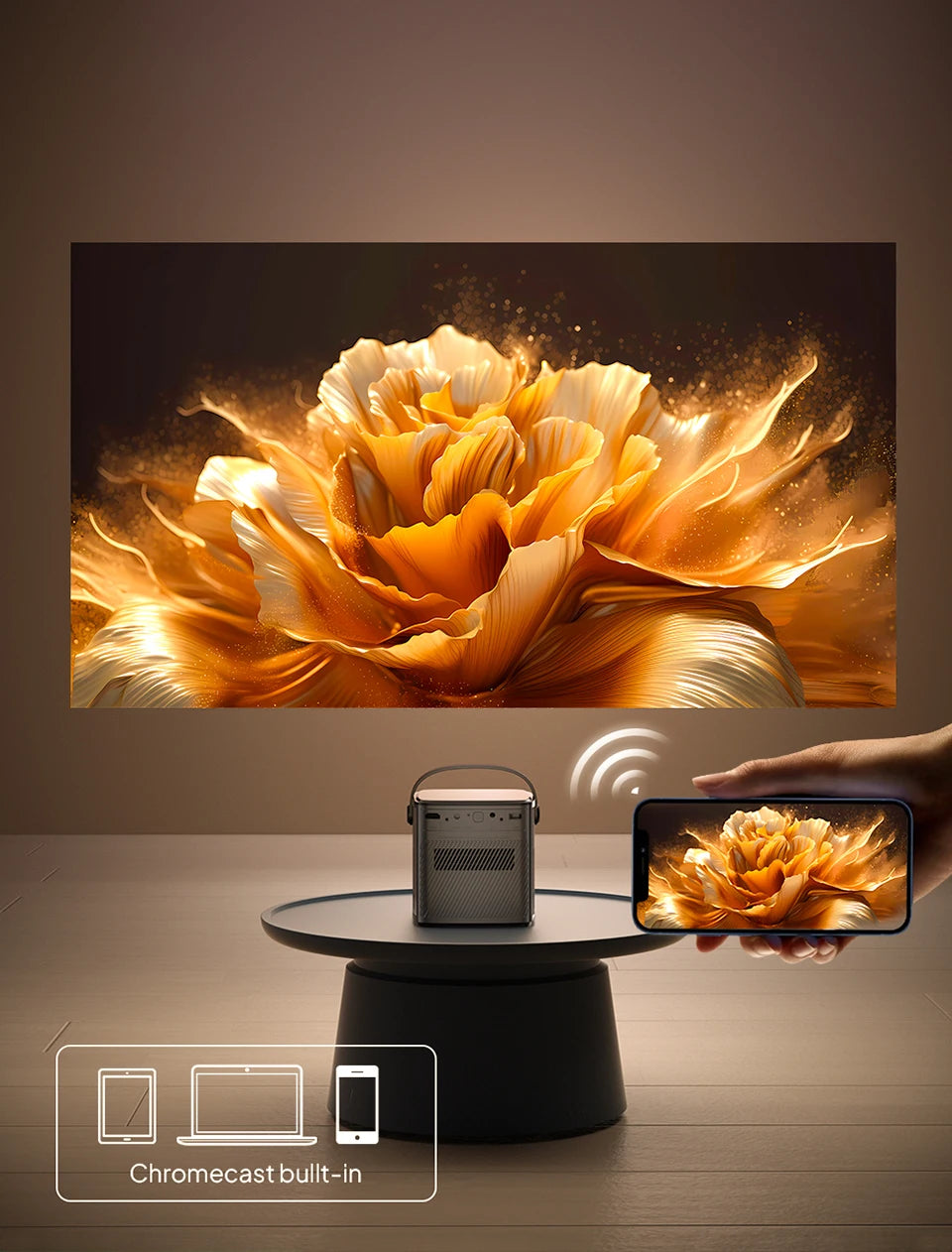 Projektor BYINTEK U80 Max 3D 4K - prenosni domači kino DLP z Androidom 11, WiFi, 1080P HD in vgrajeno baterijo 