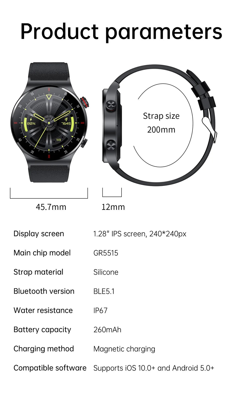 GPS ECG+PPG Bluetooth Call Pametna ura Moška 2024 Športna zapestnica NFC Vodoodporna po meri Watch Face Moška pametna ura za IOS Android